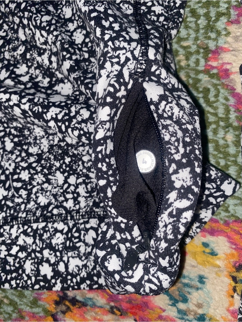 lululemon athletica Black and White Floral Crewneck Top - Picture 2 of 3